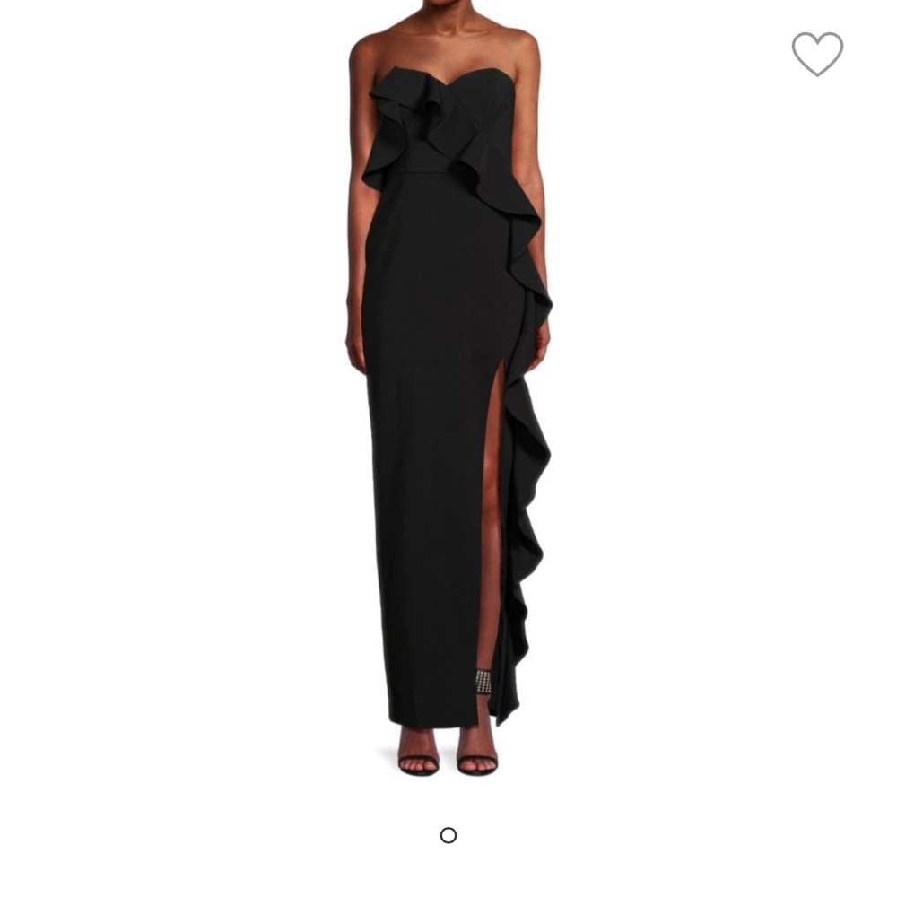 Aidan by Aidan Mattox Strapless Flounce Column Dress Gown